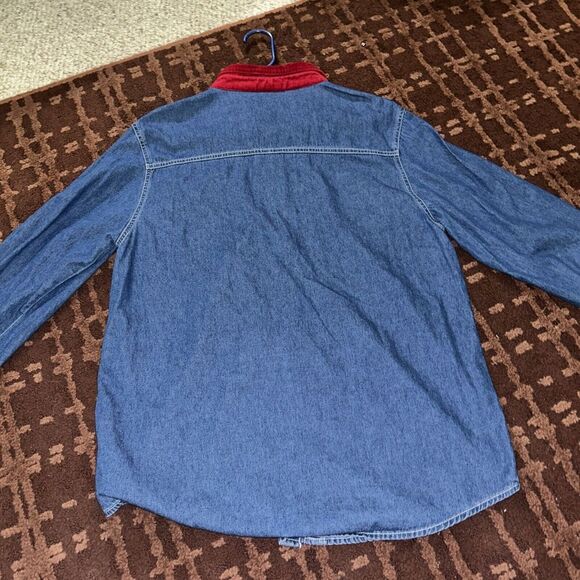 Women's Bobbie Brooks Christmas Embroidered Denim Jean Shirt Size L - Picture 5 of 5